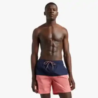Mkm navy coral colourblock swimshort