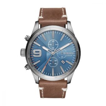 OneDayOnly Men's chrono 50mm silver round leather watch offer