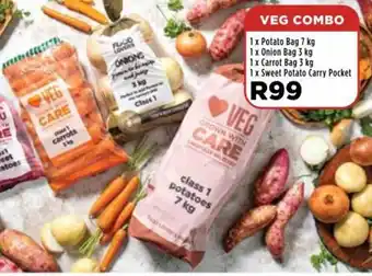 Food Lover's Market Veg Combo Potato Bag 7kg, Onion Bag 3kg, Carrot Bag 3kg, Sweet Potato Carry Pocket offer