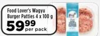 Food Lover's Market Food Lover's Wagyu Burger Patties 4 x 100g offer