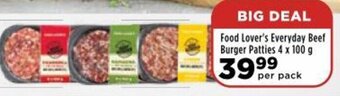 Food Lover's Market Food Lover's Everyday Beef Burger Patties 4 x 100g offer