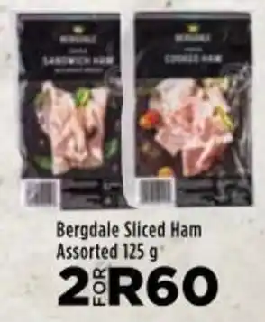 Bergdale Sliced Ham Assorted 125g