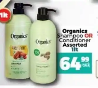 Take 'n Pay Organics Shampoo or Conditioner Assorted 1 lt offer