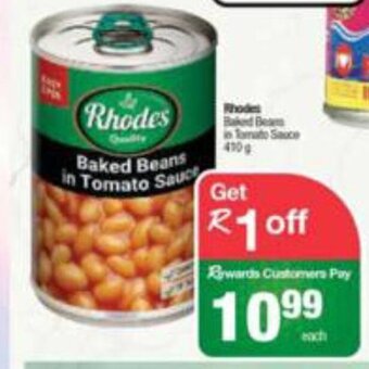 Spar Rhodes Baked Beans in Tomato Sauce 410g offer