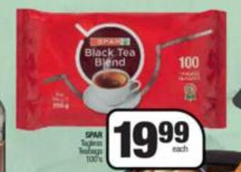 Spar Spar Tagless Teabags 100's offer