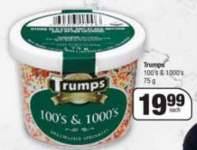 Trumps 100 S And 1000 S 75g Offer At Spar