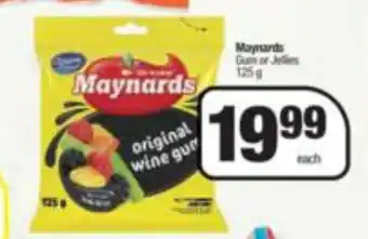 Spar Maynards Gum or Jellies 125g offer