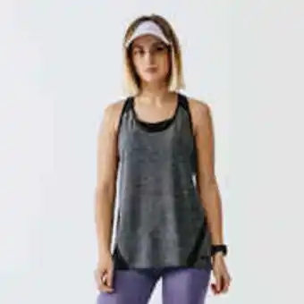 Decathlon Women's running lightweight tank top light - black offer