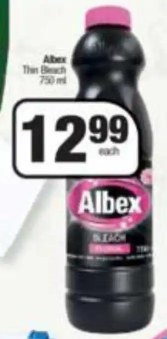 Spar Albex Thin Bleach 750ml offer