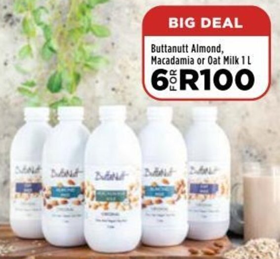 ButtaNutt Almond, Macadamia or Oat Milk 6 x 1L offer at Food Lover's Market