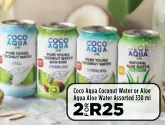 Food Lover's Market Coco Aqua Coconut Water or Aloe Aqua, Aloe Water assorted 2 x 330ml offer