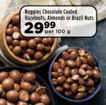 Food Lover's Market Nuggles Chocolate Coated Hazelnuts, Almonds or Brazil Nuts per 100g offer