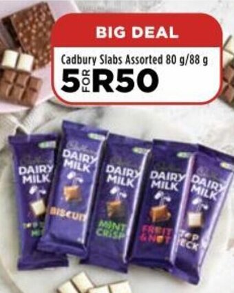 Food Lover's Market Cadbury Slabs assorted 5 x 80g / 88g offer