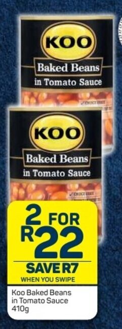 Pick n Pay Koo Baked Beans in Tomato Sauce 2 x 410g offer