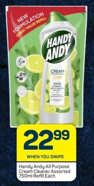 Pick n Pay Handy Andy All Purpose Cream Cleaner assorted 750ml offer
