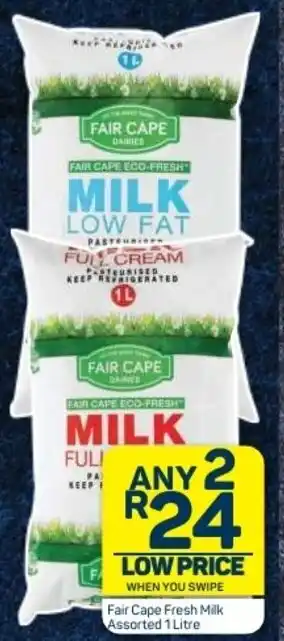 Pick n Pay Fair Cape Fresh Milk assorted 2 x 1 litre offer