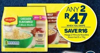 Pick n Pay Maggi 2 Minute Noodles assorted 2 x 5 x 73g offer