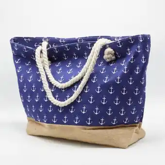 Whitehouse Anchor patterned beach bag - blue | small anchor offer