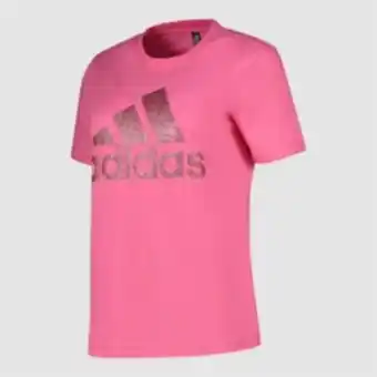 Totalsports Woman's adidas badge of sport logo foil pink tee offer