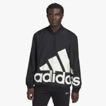 Totalsports Men's adidas big logo woven black/white jacket offer