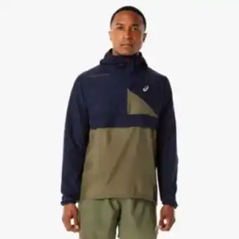 Men's asics fujitrail anorak khaki jacket