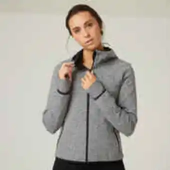 Decathlon Women's fitness zipped hoodie 500 - spacer grey offer
