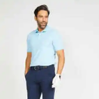 Decathlon Men's golf short-sleeved polo shirt ww500 sky blue offer
