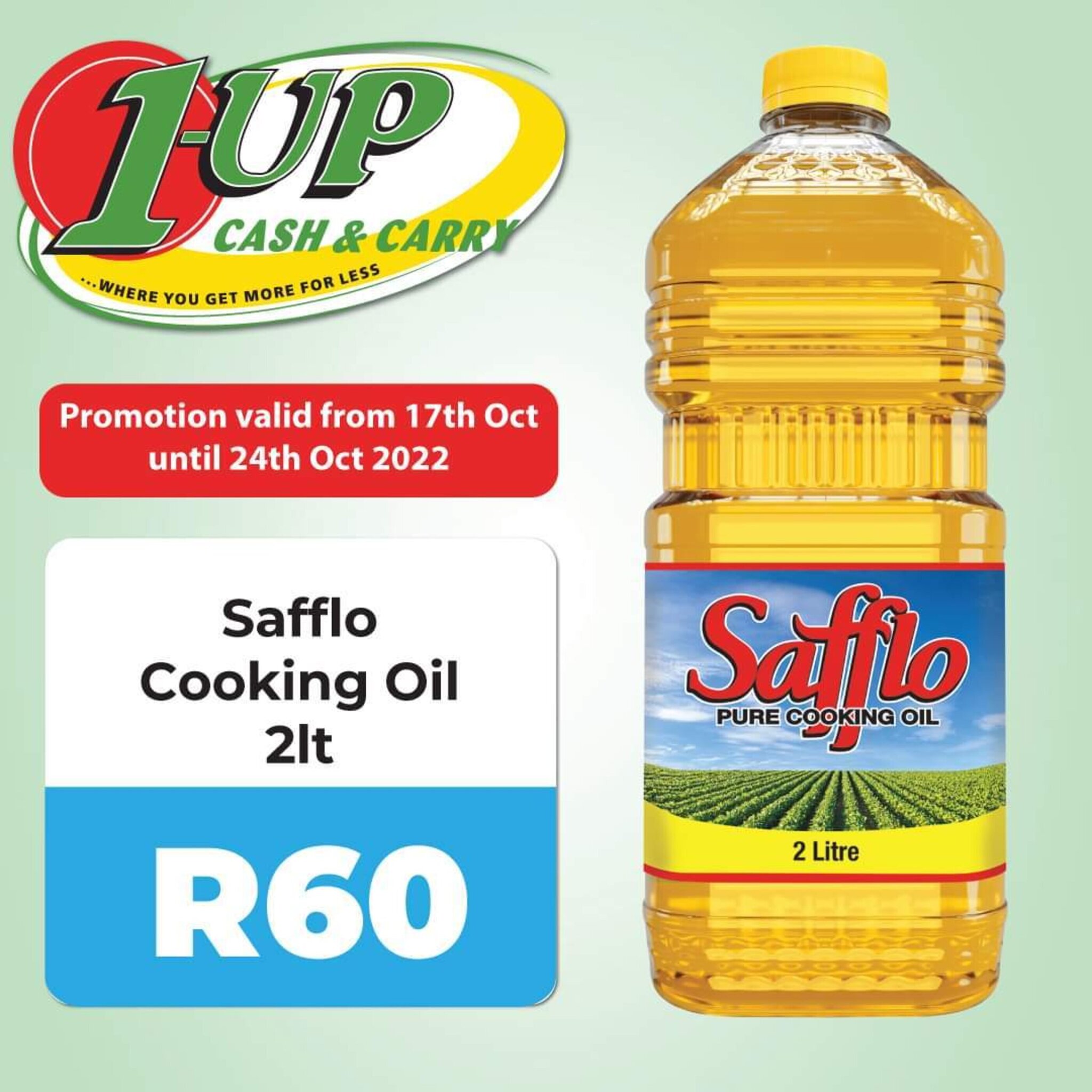 Safflo Cooking Oil 2 lt offer at 1UP