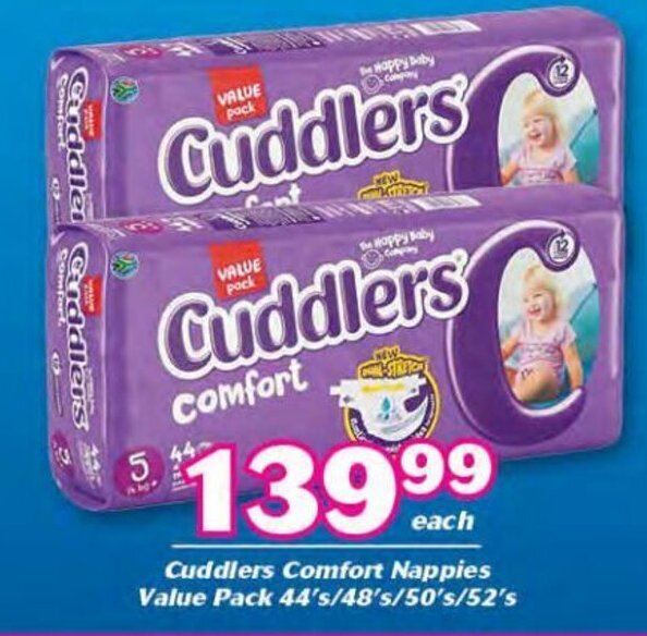 Cuddlers Comfort Nappis Value Pack offer at Cambridge Food