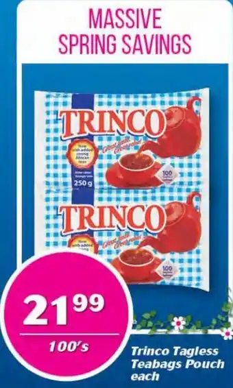 Cambridge Food Trinco Tagless Teabag Pouch Each 100's offer