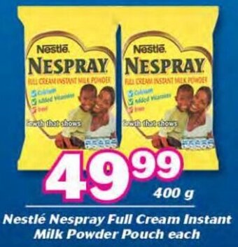 Cambridge Food Nestlé Nespray Full Cream Instant Milk Powder Pouch each 400g offer