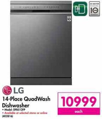 Makro LG 14-Place QuadWash Dishwasher offer