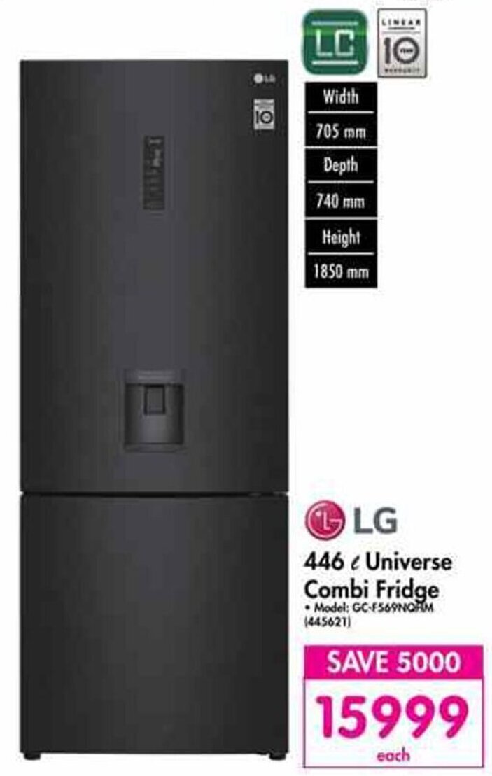 LG Universe Combi Fridge 446L offer at Makro