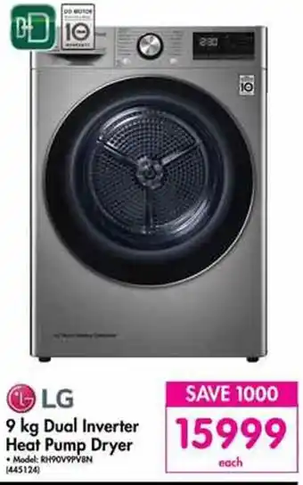 Makro LG Dual Inverter Heat Pump Dryer 9kg offer