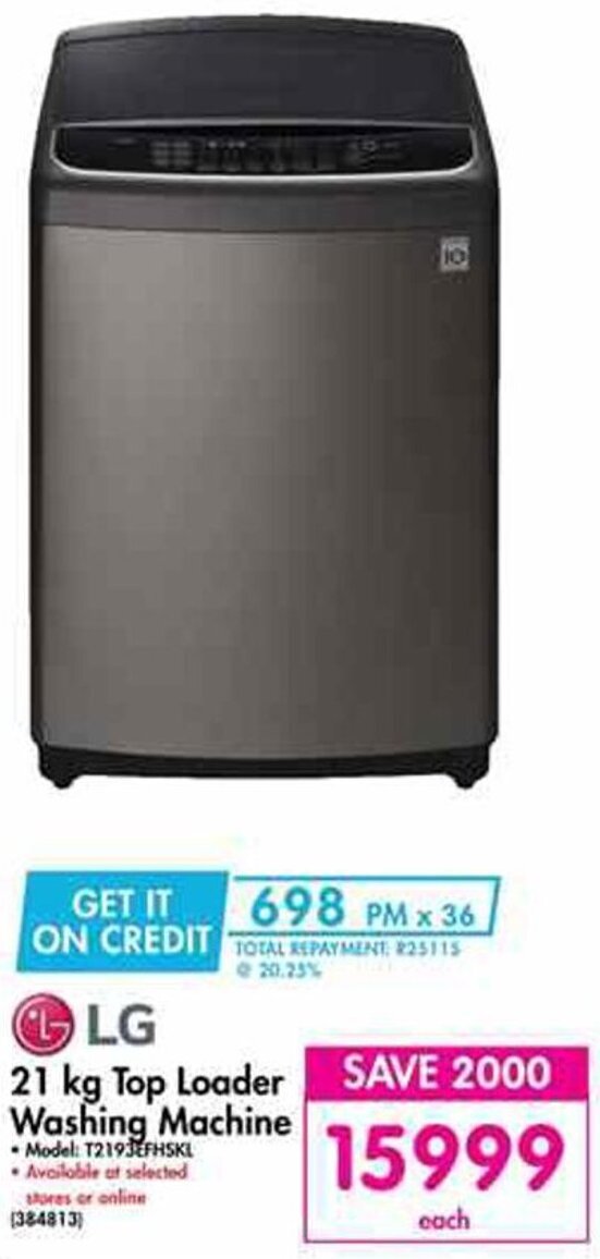 LG Top Loader Washing Machine 21kg offer at Makro