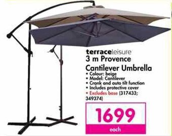 Makro Terrace Leisure 3m Provence Cantilever Umbrella offer