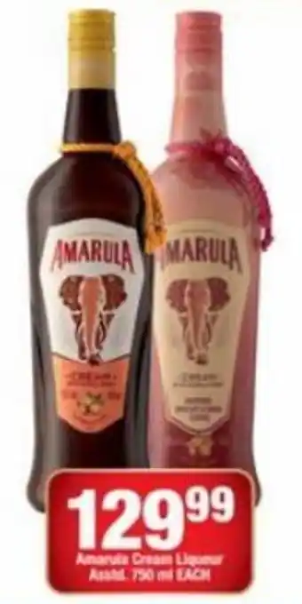 OK Liquor Amarula Cream Liqueur Asstd. 750ml offer