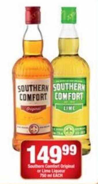 Southern Comfort Original or Lime Liqueur 750ml