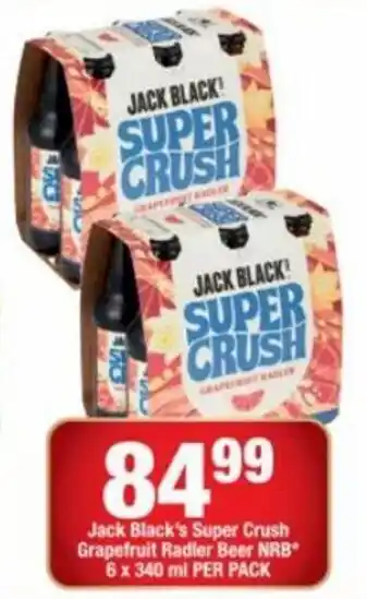 OK Liquor Jack Black's Super Crush Grapefruit Radler Beer NRB 6 x 340ml per pack offer