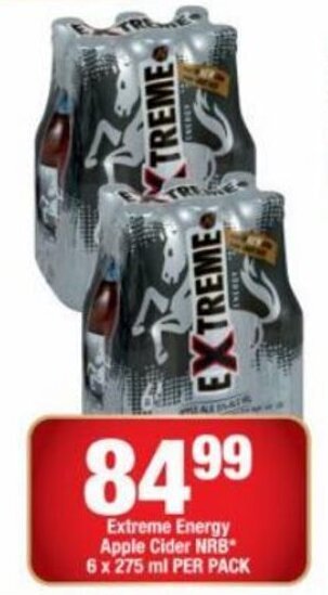 OK Liquor Extreme Energy Apple Cider NRB 6 x 275ml per pack offer