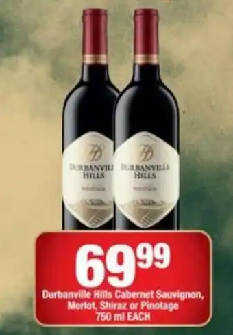 Durbanville Hills Cabernet Sauvignon, Merlot, Shiraz or Pinotage 750ml