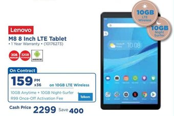 HiFi Corp Lenovo M8 8-inch LTE Tablet offer