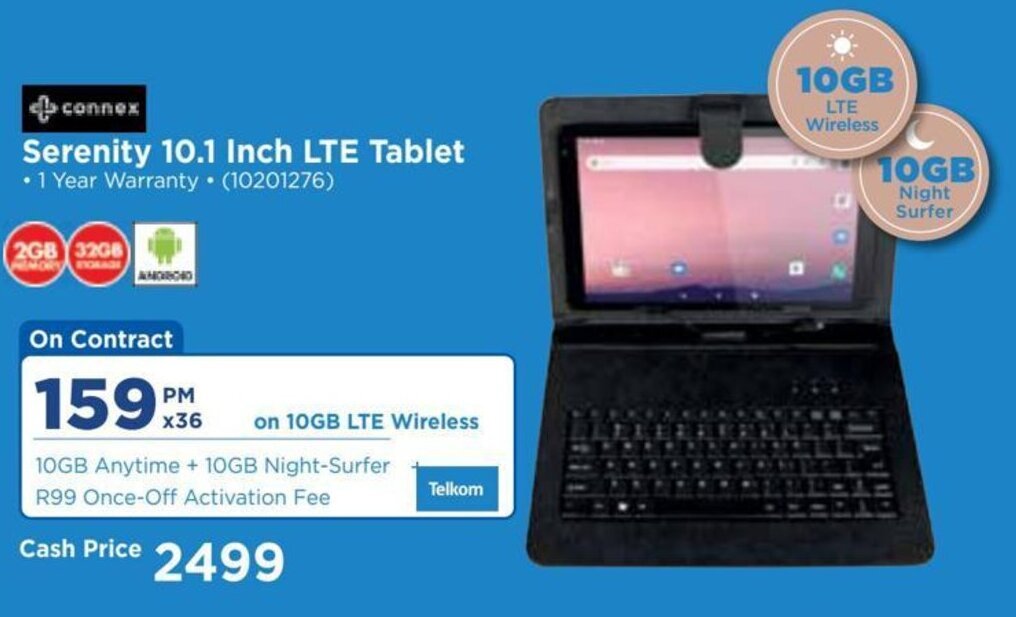 Connex Serenity 10.1inch LTE Tablet offer at HiFi Corp