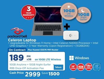 HiFi Corp Packard Bell Celeron Laptop offer
