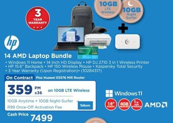 HiFi Corp HP 14 AMD Laptop Bundle offer