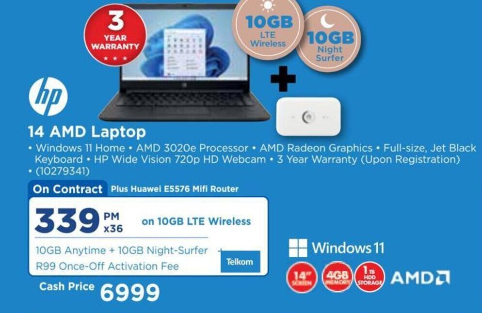 HP 14 AMD Laptop offer at HiFi Corp