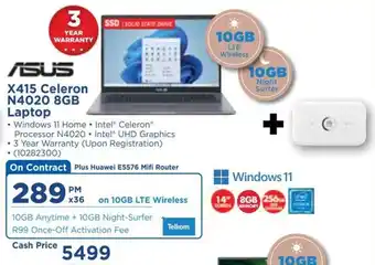 HiFi Corp Asus X415 Celeron N4020 8GB Laptop offer