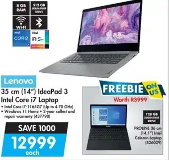 Makro Lenovo 35cm (14") IdeaPad 3 Intel Core i7 Laptop offer