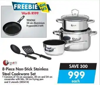 Makro Issolli 8-piece Non-Stick Stainless Steel Cookware Set offer