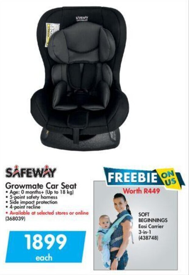 Safeway Growmate Car Seat offer at Makro